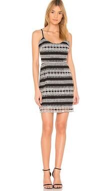 Revolve Devlin Randi Sleeveless Mini Dress Black Embroidered Size 0 Boho Chic